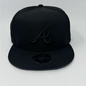 Atlanta Braves New Era 9Fifty Triple Black on Black SnapBack Hat